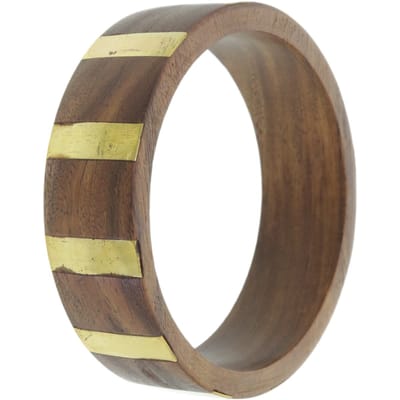 Behave – Bangle – Bruin – Goudkleurig – Hout – Messing Inleg – Boho