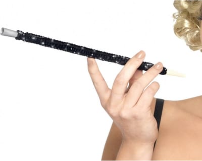 Smiffys Carnaval Sigaretten houder met pailetten - zwart - charleston/jaren 20 stijl