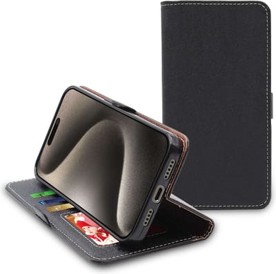 ebestStar - Hoes geschikt voor iPhone 15 Pro Apple, Wallet Etui, Book case hoesje, Zwart