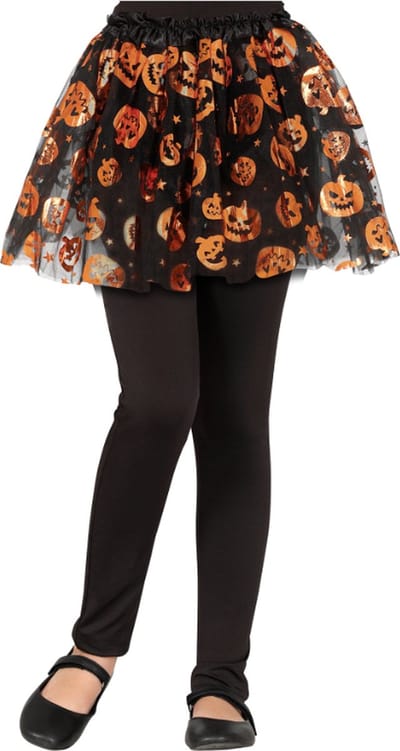 Fiestas Guirca - Meisjes tutu pumpkins zwart/ oranje - 30 cm - Carnavalskleding - Carnaval - carnavalskleding 2027 - Carnaval kostuum