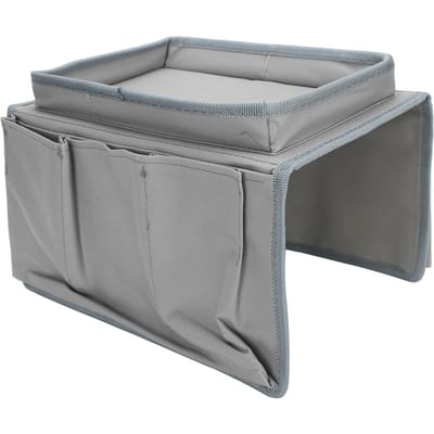 4 Zakken Sofa Armleuning TV Afstandsbediening Organizer Fauteuil Bank Tas met Bekerhouder DienbladBeige