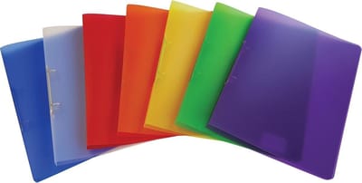 Alpha ringmap, voor ft A4, uit PP, 2 ringen van 16 mm, geassorteerde transparante kleuren