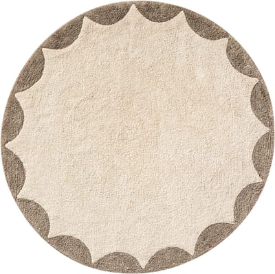 Petite Amélie Kindervloerkleed - 100% katoen - ⌀ 120 cm - Off white-taupe
