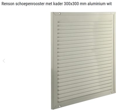 Renson schoepenrooster met kader 300x300 mm aluminium wit