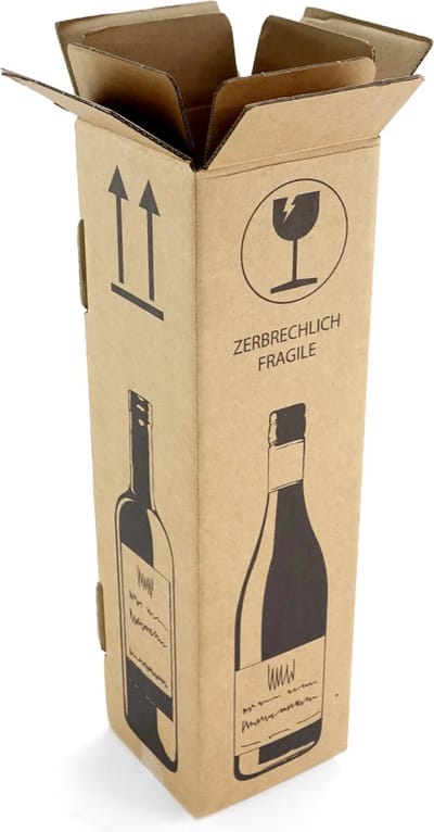 5 x Wijnverzenddoos 1 fles dubbelgolf /  verzenddoos voor 1 fles / Flesverzenddoos