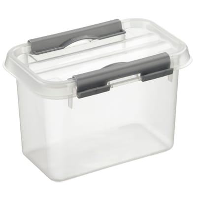 Sunware - Q-line opbergbox 0,8L transparant metaal - 10 x 15 x 10,8 cm