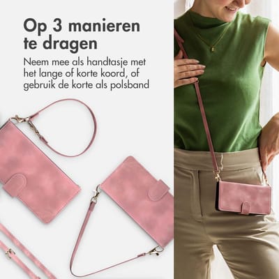 imoshion Hoesje - Geschikt voor Apple iPhone 14 / 13 - Bookcase met koord - Roze