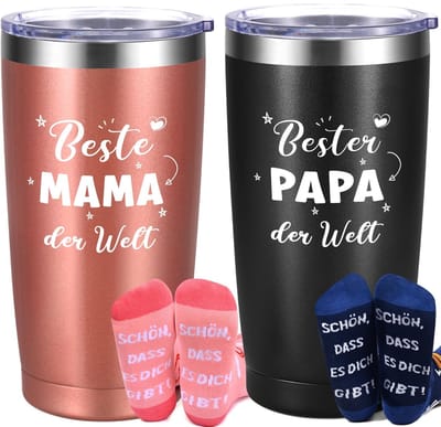 Dailygoods- Thermobeker 600ml - Cadeau voor Ouders - Beste Mama - Beste Papa - Duurzaam - Lichtgewicht - Beker