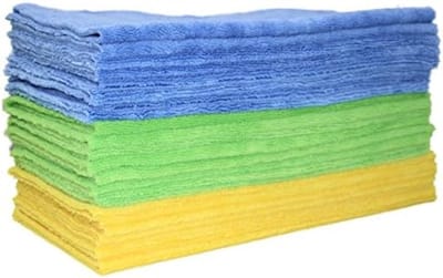 PromoHome Premium Microvezel Schoonmaakdoeken - Ultrasoon gesneden zonder rand - 24 stuks - 40,6 x 40,6 cm - Superzacht en Ultra-Absorberend voor Huishoudelijk en Auto Schoonmaken