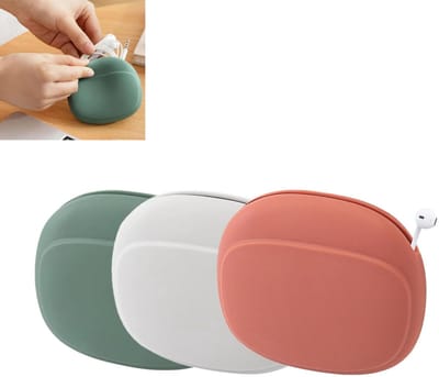 Opbergzak - 3 stuks - Opbergtas Geschikt Voor Elektronica en Accessoires - Kabel Organiser Tas - Case Geschikt Voor Koptelefoon - Siliconen - Case - Soft case - bedrade hoofdtelefoon