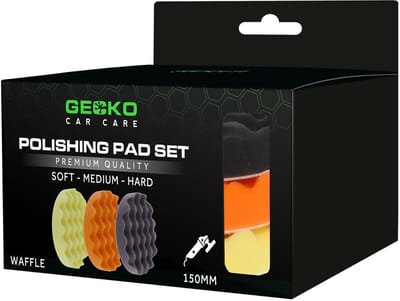 Gecko Waffle Polish Pads 150mm Set 3pcs