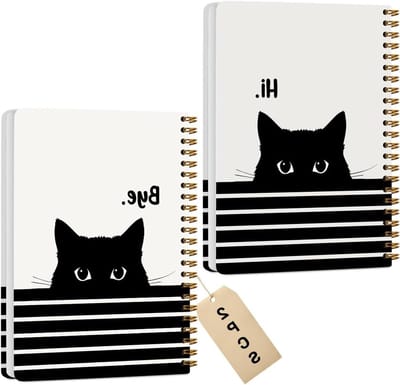 Katten Spiral Notebook - Dagboek Notitieboek - Gedachten Vastleggen - Waterdichte Kaft Krasbestendig - 21 x 15 cm - Multi