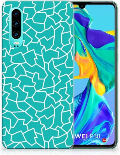 Huawei P30 Hoesje maken Cracks Blue