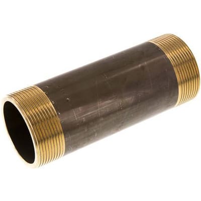 G 2'' Messing Dubbele Pijpnippel 16 Bar DIN 2982 - 150mm - FL2S-M-B-200G-150L