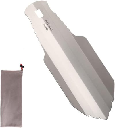 Titanium Tuin Handschep voor Buitenactiviteiten, Camping, Hiking en Backpacking met Clip