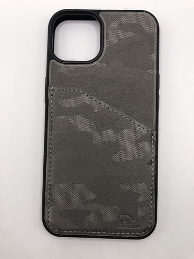 Premium Kwaliteit Camouflageprint hoesje met pasjes vakje - Geschikt voor iPhone 13 Pro - Grijs