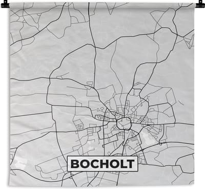 Wandkleed - Wanddoek - Bocholt - Kaart - Stadskaart - Plattegrond - Duitsland - 180x180 cm - Wandtapijt