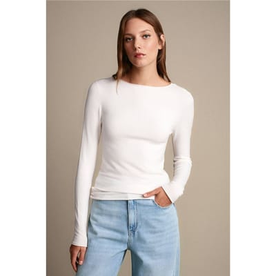 Dames Geribbelde Bootneck Slim-fit Trui
