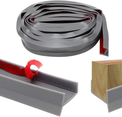 Professioneel Keuken Strip Sealing Profiel voor 15 mm, 16 mm en 17 mm - Silicone Rubber, Transparante Plinten en Pedestal Cover voor een Strakke Afwerking