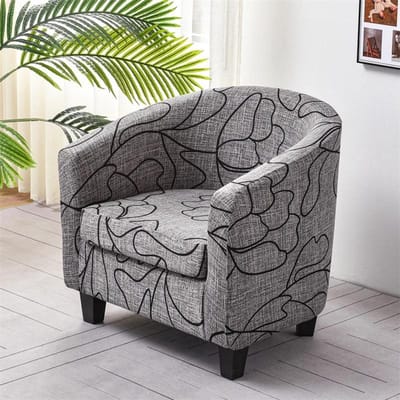 Elastische Clubfauteuilhoezen Stretch Spandex Armleuninghoezen Geometrisch Bedrukte Bankhoezen Huisbar Sofastoelen Beschermer gray