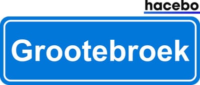 Hacebo - Plaatsnaam Sticker - 29x10 CM - Grootebroek sticker - Verkeersborden sticker - grappige cadeaus - Grootebroek