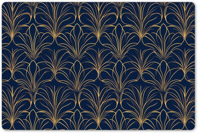 Placemats 45x30 cm - Placemat kunststof - 1 stuk - Deco - Waaier - Blauw - Borden onderleggers - Decoratie voor op tafel - Keuken tafeldecoratie accessoires - Vinyl onderlegger - Tafelversiering