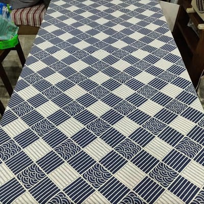 Tafelkleed Rechthoek - Tafeldecoratie - Bescherming en Decoratie - Waterafstotend Canvas Katoen - 140x180cm - Rooster Blauw Wit