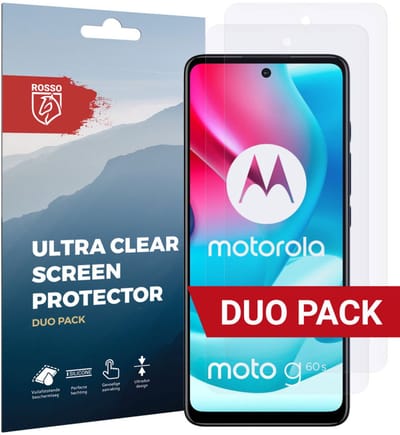 Rosso Screen Protector Ultra Clear Duo Pack Geschikt voor Motorola Moto G60s | TPU Folie | Case Friendly | 2 Stuks