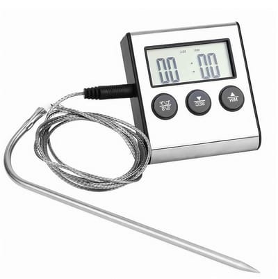 Digitale Vleesthermometer met Timer voor BBQ, Oven en Grill - Nauwkeurige Temperatuurmeting voor Perfect Gegaard Vlees en Gerechten
