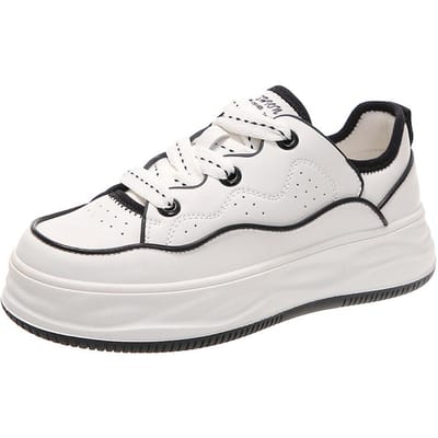 Retro Dikkzool Witte Schoenen Dames Lente Nieuwe Kleurblokkering Casual Studenten Koreaanse Versie van Alles-match Sportschoenen 40 white