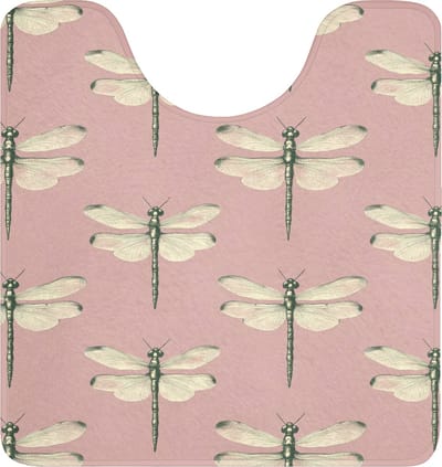 WC mat met uitsparing 55x60 cm - Antislip - Lillibellen - Patroon - Roze - Toiletmat met uitsnijding - Vloermat - Douchemat - Toilet tapijt - Toiletmatten