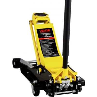VEVOR Low Profile Car Jack, capaciteit 4 ton, stalen trolleykrik met dubbele zuiger, snelwerkende pomp, hydraulische krik voor multifunctionele sportvoertuigen, hefbereik 100-545 mm