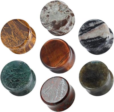 14 Stuks Steenhars Oordopjes - Dubbel Flare, Saddle Stretchers en Expander voor 2G (6mm) tot 5/8" (16mm)