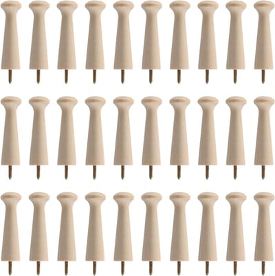 30 Stuks Houten Shaker Pegs van 2.7 Inch, Onbewerkt Hout voor Wandmontage van Jassen, Hoeden en Tassen, Ideaal voor Organisatie en Decoratie