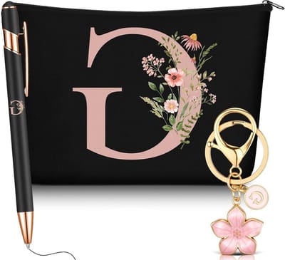 Make-up Tas Set - Cadeauset Vrouwen - Dagelijks Gebruik - Gepersonaliseerde Letter G - 23x16x5 cm - Zwart