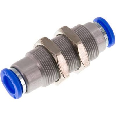 10mm Zelfsluitende Insteekkoppeling Vernikkeld Messing/PBT Schotdoorvoer 0-10 bar
