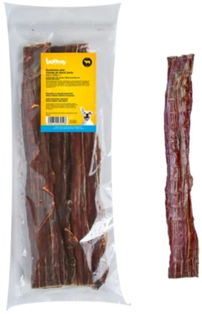 Boomy - Rundvlees Plat - 100% gedroogde runderslokdarm van 40cm - Natuurlijke hondensnacks - Gezonde hondensnoepjes - 250g