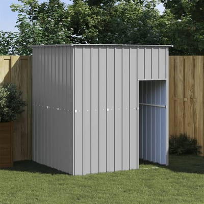 vidaXL - Hondenhok - met - dak - 165x153x181 - cm - gegalvaniseerd - staal - grijs