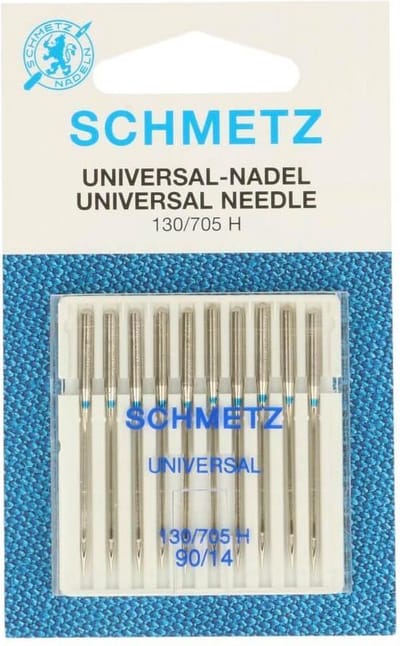 SCHMETZ NAAIMACHINENAALDEN UNIVERSEEL 10 NAALDEN 90-14. 2 PAKJES a 10 STUKS