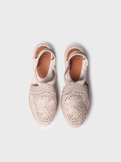 Dames espadrilles van gehaakte stof | THALIA