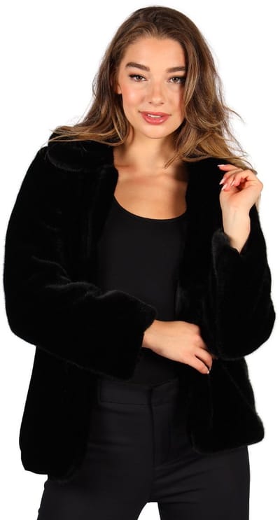 Luxe bontjas Astrakan Zwart Volwassenen Unisex Zwart Herfst/Winter Maat XS/S