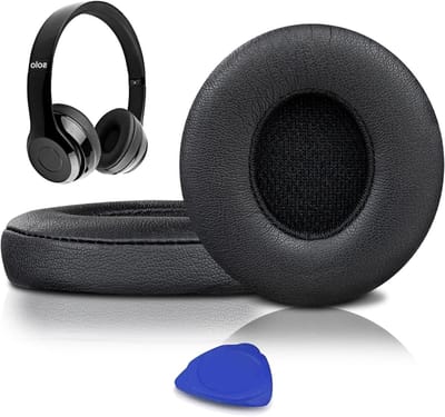Vervangende Oorkussens voor Beats Solo 2 & Solo 3 Draadloze Hoofdtelefoon - Zacht Kunstleer met Sterke Lijm en Comfortabele Kussens voor Optimale Geluidskwaliteit