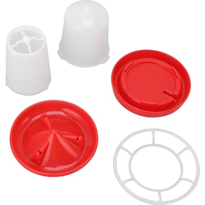 Kit Abreuvoir et Mangeoire pour Poussins Conception à Manchon Rotatif Alimentation et Abreuvement Automatiques Combo Mangeoire et Abreuvoir pour Volaille white