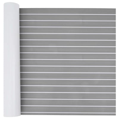 vidaXL - Bootmat - Gestreept - Lichtgrijs - en - wit - 240 - x - 90 - cm - EVA