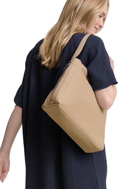 Tom Tailor - TTYUMA M buideltas met logo in reliëf - Maat ONESIZE - taupe / taupe