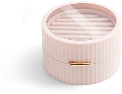 Dailygoody - Sieraden Doos - Draagbare sieraden organizer - Roze - Voor ringen en oorbellen - Compact en stijlvol - Geschikt voor dames