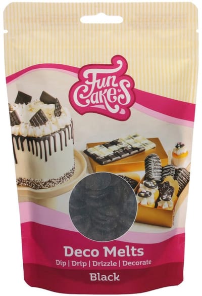 FunCakes Deco Melts Zwart - 250g - Smeltsnoep - Cupcake Decoratie - Lollies - Snoepjes