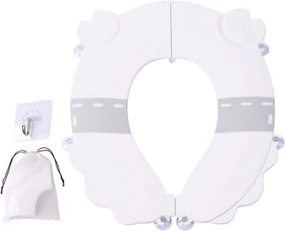 Potzitting - Toiletverkleiner - Zindelijkheidstraining - Opvouwbaar en Antislip - 20.1L x 16.5B cm - Wit