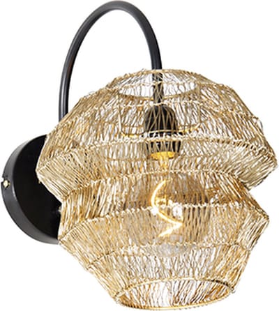 QAZQA vadi - Oosterse Wandlamp voor binnen - 1 lichts - D 30 cm - Goud/messing - Woonkamer | Slaapkamer | Keuken