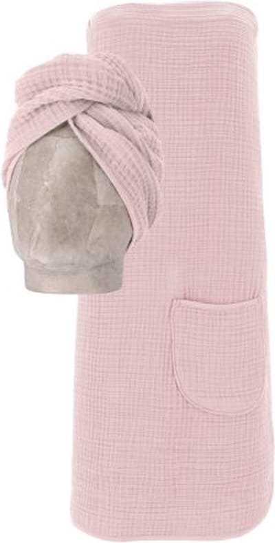 Vossen Spa-Comfort Set - Zachte Turban en Lichte Spa-Dress in Pearl Skin